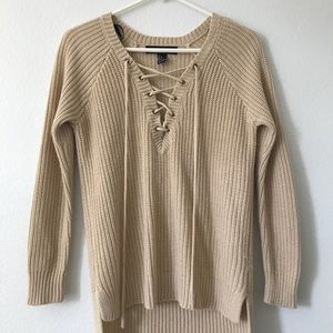 lace up sweater